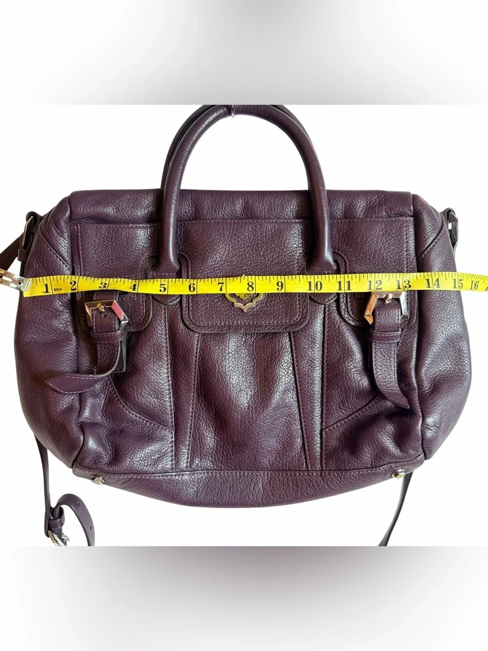 orYANY Burgundy Pebbled Leather Satchel Crossbody Shoulder Bag